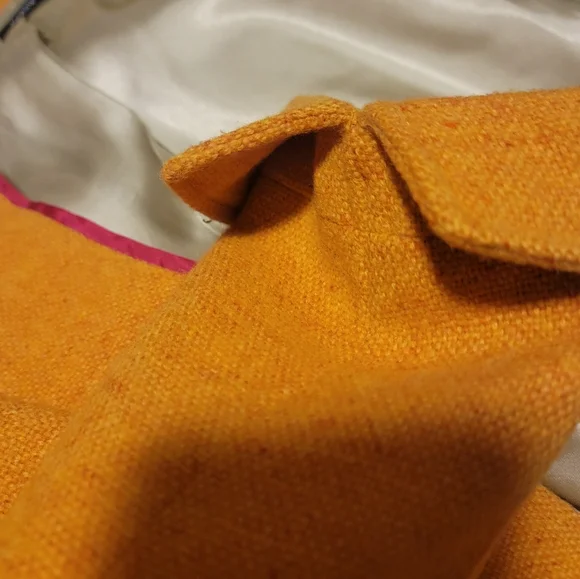 J Crew Mustard Gold Orange Wool Tweed Blazer Size 6 - Picture 5 of 7